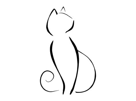 Cat Outline SVG 2, Cat Outline Clipart, Cat Outline Files for Cricut, Cat Outline Cut Files for ...