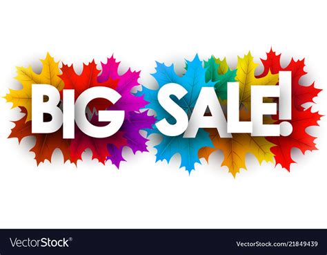 Big sale banner promotion with maple Royalty Free Vector