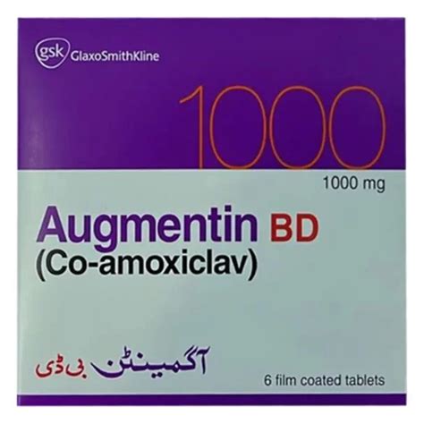 Augmentin BD 1000mg 1g Tablet - Uses, Side Effects, Price in Pakistan | oladoc.com