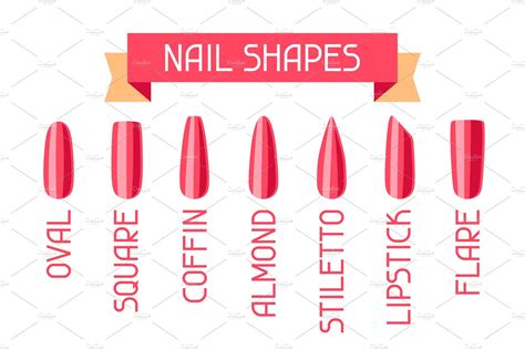 Acrylic nail shapes set. | Vector Graphics ~ Creative Market