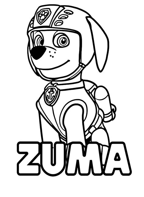 Zuma Paw Patrol Coloring Pages Printable for Free Download