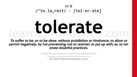 Pronunciation of Tolerate | Definition of Tolerate - YouTube