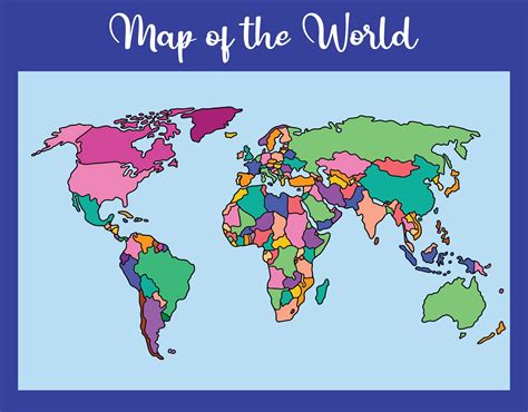Simple World Map Outline With Countries