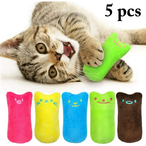 Legendog 5Pcs Cat Chew Toy Bite Resistant Catnip Toys for Cats,Catnip Filled Cartoon Mice Cat ...