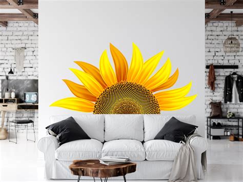 Sunflower Sunflower Modern Wall Decals Modern Wall Stickers - Etsy