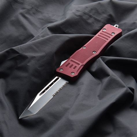 Raven OTF Tactical Knife // Serrated (Red and Gold) - Raven Crest ...