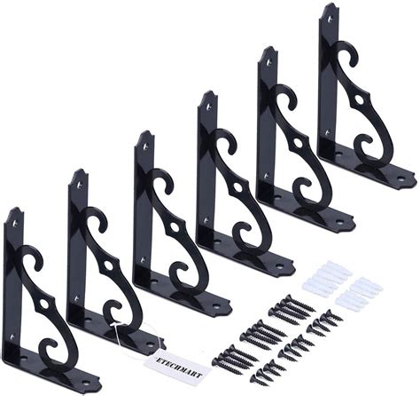 Buy ETECHMART Decorative Shelf Brackets, Pack of 6 Wall Mounted ...