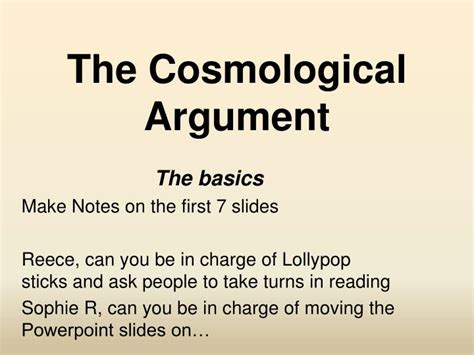 PPT - The Cosmological Argument PowerPoint Presentation, free download - ID:6155595