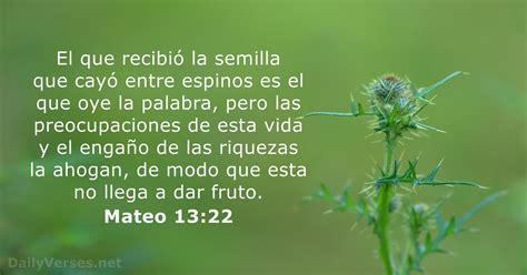 Mateo 13:22 - Versículo de la Biblia - DailyVerses.net