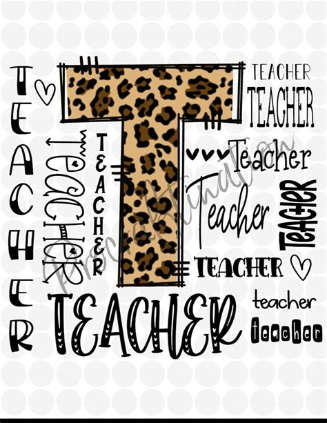 Teacher Typography Word Art Png Digital File - Etsy