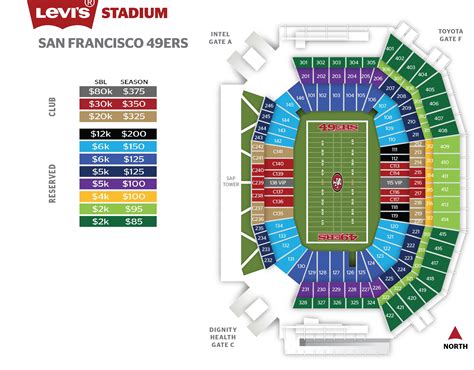 49ers seating chart and prices