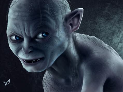 Gollum digital painting from The Lord of the Rings by Learningasidraw on deviantART