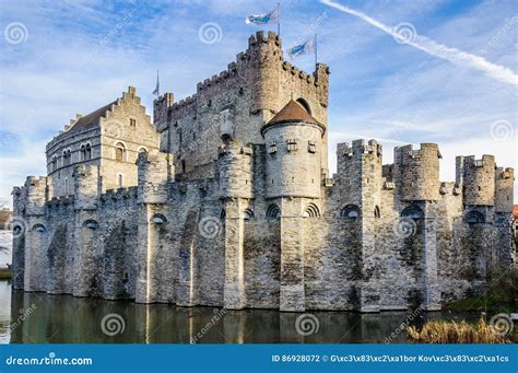 Gravensteen Castle in Ghent, Belgium Editorial Photography - Image of architecture, fortress ...