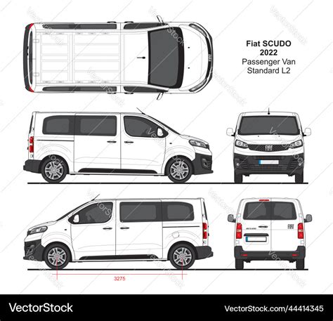 Fiat scudo passenger van l2 2022 Royalty Free Vector Image