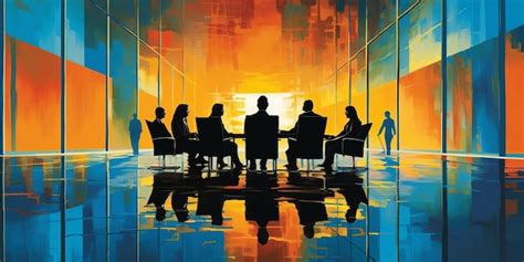 Premium AI Image | abstract art of business meeting roomillustration ...