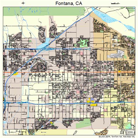 Fontana California Street Map 0624680