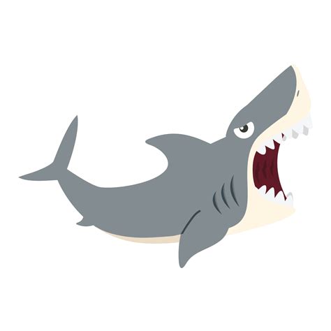 Great White Shark open mouth cartoon 20609506 Vector Art at Vecteezy