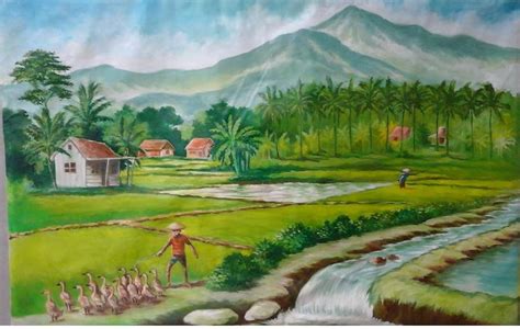 Rice Field Painting at PaintingValley.com | Explore collection of Rice ...