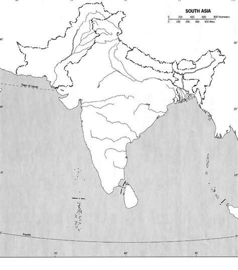 South asia blank outline map