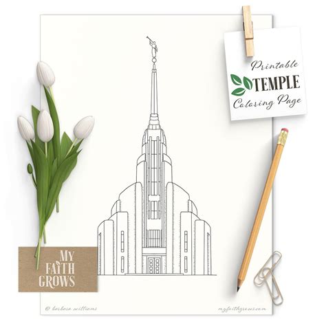 Rome Italy Temple Printable Coloring Page | Barbara Anne Art