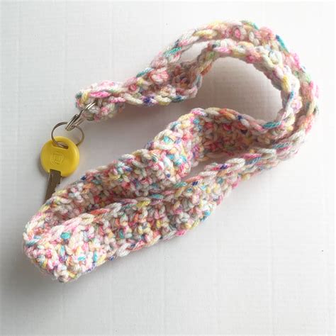 Tuesday Craft Corner: Crochet Lanyard - Cozy & Cheer, free pattern | Crochet lanyard, Crochet ...