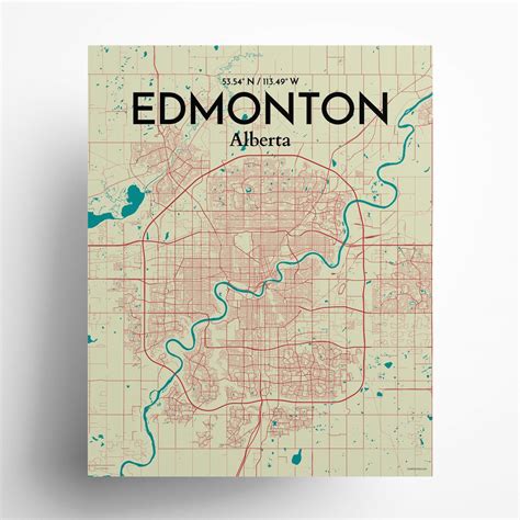 Edmonton City Map, Art Print, Wall Decor - OurPoster.com