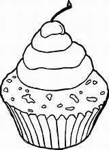 Cupcake Coloring Pages Printable sketch template