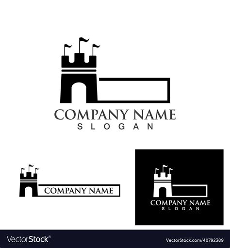 Fortress logo and symbol template Royalty Free Vector Image