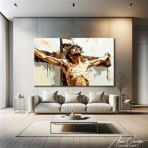 Jesus Christ Painting, Jesus on the Cross Art, Bible Wall Art ...