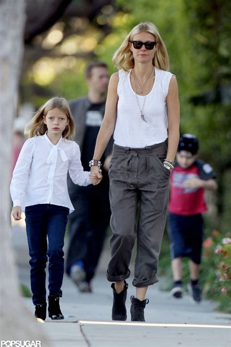 Gwyneth Paltrow Walking to School With Her Kids in LA | POPSUGAR Celebrity