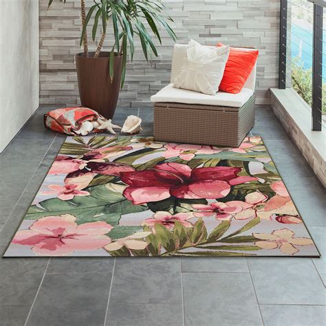 Tropical Floral Indoor Outdoor Rugs by Liora Manne