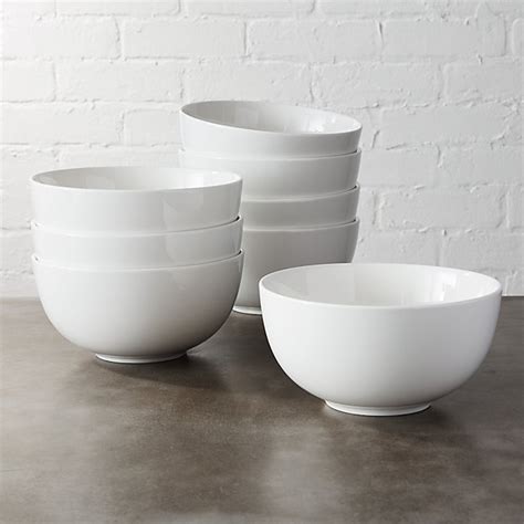 Contact White Bone China Bowl Set of 8 | CB2