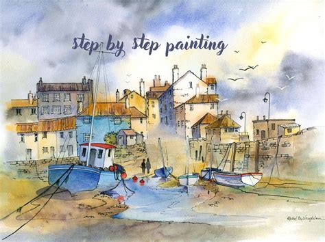 St Ives, pen and wash painting tutorial - Rachel McNaughton