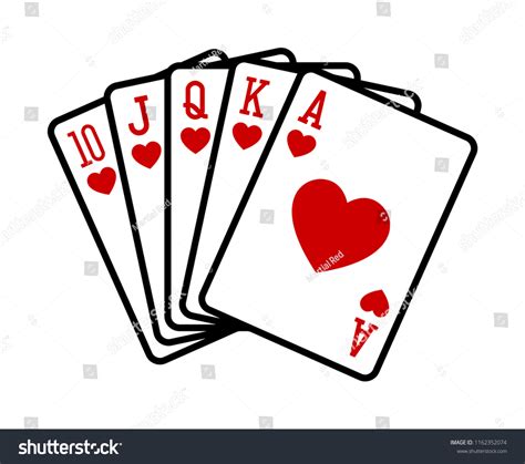 Heart Royal Straight Flush Poker Hand Stock Vector (Royalty Free) 1162352074 | Shutterstock