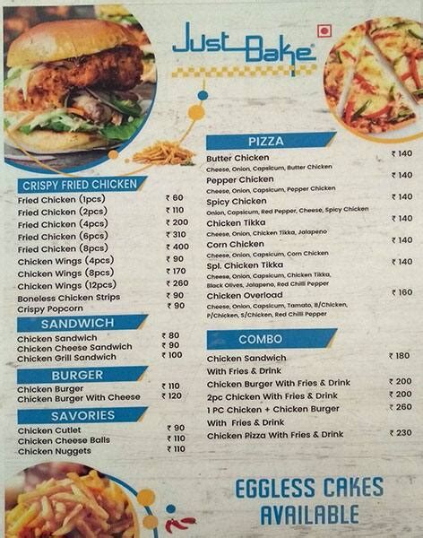 Just Bake Menu, Menu for Just Bake, Kondapur, Hyderabad - Zomato