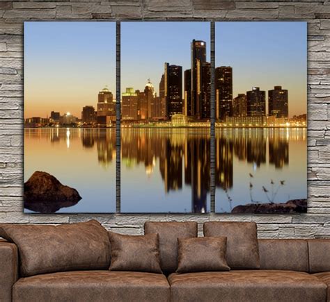 Detroit Skyline Wall Art | Holy Cow Canvas