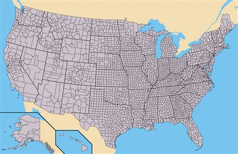 File:Map of USA with county outlines.png - Wikimedia Commons