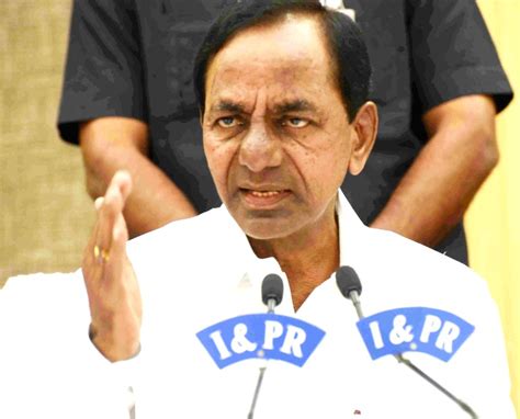 K. Chandrashekar Rao talks to the media