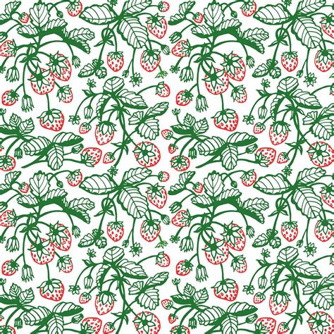 Strawberry Surface Pattern Design for Fabric and Print on Behance | Surface pattern design ...