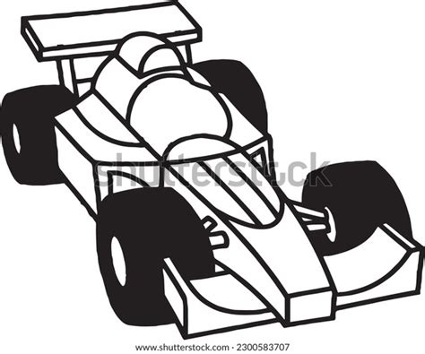 Black White F1 Racing Car Vector Stock Vector (Royalty Free) 2300583707 ...