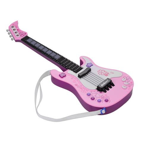 Kids Toy Guitar with Rhythm Lights and Sounds,Fun Educational Pink Electric Guitar Toy for ...