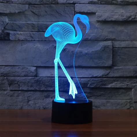 3D Flamingo LED BIRD Night Light Touch 7 Colors Desk Lamp Changing USB Table lamps For Kid Gifts ...