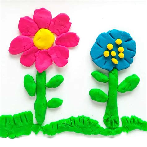 Play Dough Flowers Fine Motor Activity - My Bored Toddler