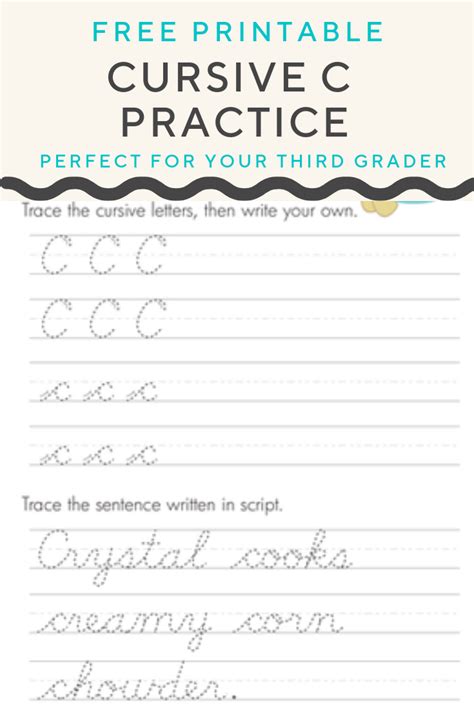 Cursive Writing Worksheets Letter C – Thekidsworksheet