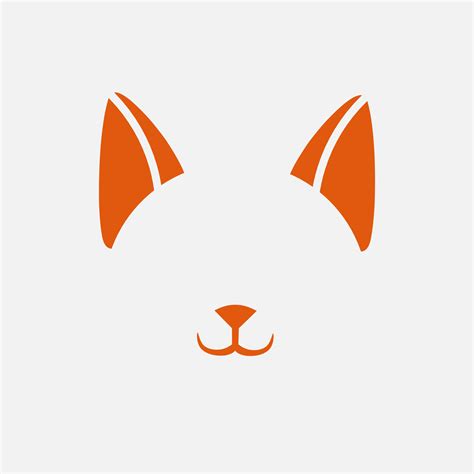 Cat minimalist logo. Simple negative space vector design. Isolated with ...