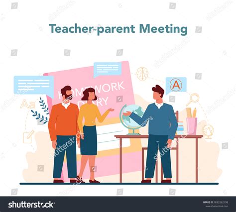 Teacher Concept Profesor Planning Curriculum Meeting Stock Vector ...