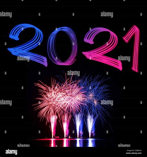 2021 Happy New Year Fireworks Display Stock Photo - Alamy