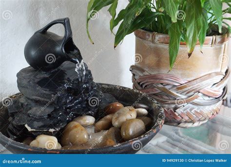 Zen water fountain stock photo. Image of stones, plant - 94929130