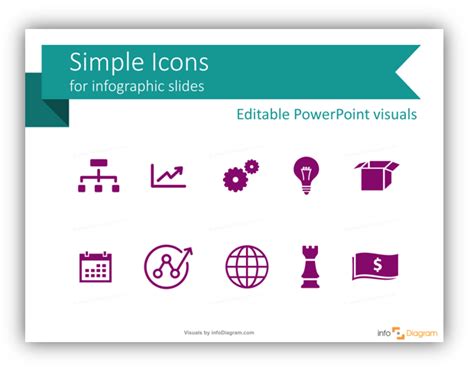 Simple flat icons for infographics presentation - Infodiagram