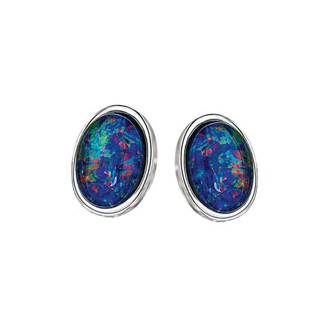 Australian Triplet Opal Sterling Silver Earrings - toscow sydney